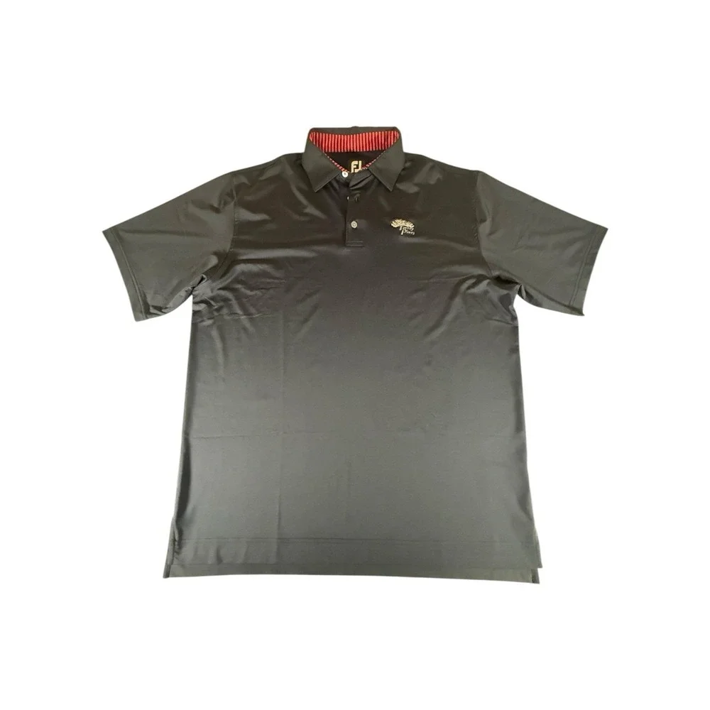 Footjoy Shirt Adult Extra Large Black Solid Collared Lightwieght Golf Mens